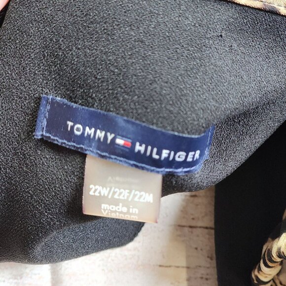 Tommy Hilfiger Womens Plus 22W Black Dress Leopard Print Collar Sheer Sleeve - Picture 5 of 12